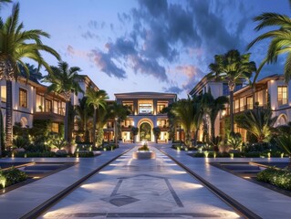 Obraz premium Discover an elegant resort offering lasting luxury and superior services in an exclusive setting, where sophistication meets unparalleled hospitality.