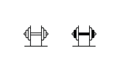 Fitness Center icons set isolate white background vector stock illustration.