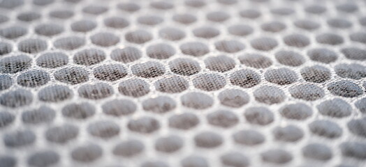 Close-up of multi-stage air filter with uv radiation and activated carbon granules. Replaceable...