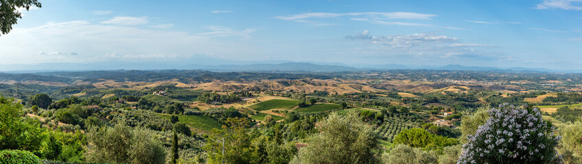 Fototapeta premium scenic view to the valley from tuscany village Montaione,