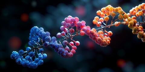 Detailed Molecular and Cellular Imagery with a Nature Twist Detailed Molecular and Cellular Imagery with a Nature Twist Close-up Macroscopic Images of Vibrant DNA Structures with Varied Backgrounds