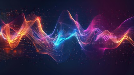 Obraz premium abstract color gradient audio wave sound