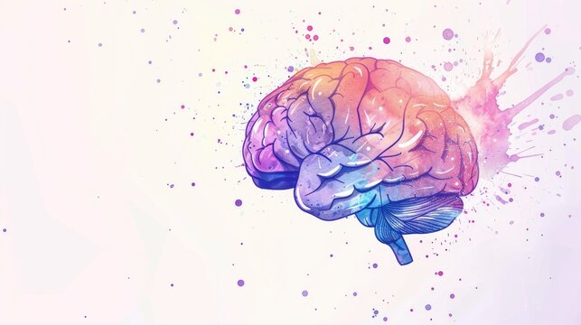 abstract colorful drawing of a human brain