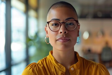 Obraz premium Powerful portrait of office worker, woman, LGBTQ acceptance
