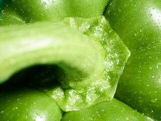 Green paprika close up shot