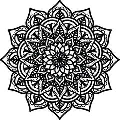 Mandala. Vintage Round Ornament Pattern. Stylized Ornamental Flower. Decorative element for any kind of design. Coloring book.