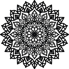 Mandala. Vintage Round Ornament Pattern. Stylized Ornamental Flower. Decorative element for any kind of design. Coloring book.