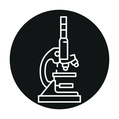 Microscope line black icon