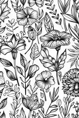 Adult colouring book page	

