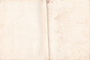 Folded old paper texture, brown vintage paper sheet background with space for text