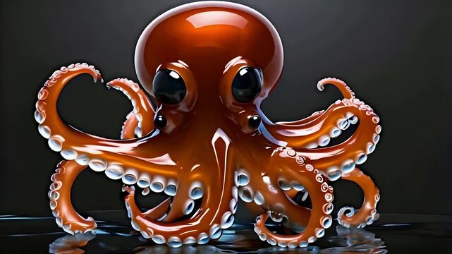 octopus on a black background