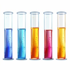 Colorful Chemical Test Tubes Illustration for Science and Education Projects