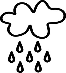 Rain Cloud Doodle Illustration