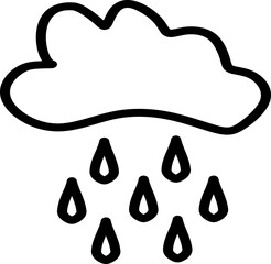 Rain Cloud Doodle Illustration