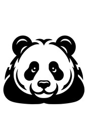 Panda SVG, Cute Panda SVG, Bear SVG, China SVG, Kawaii Panda SVG, Animals SVG, Black and white SVG, Panda Silhouette, Panda Vector, Clipart, Cut file for Cricut SVG, JPG, PNG