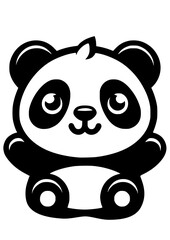 Obraz premium Panda SVG, Cute Panda SVG, Bear SVG, China SVG, Kawaii Panda SVG, Animals SVG, Black and white SVG, Panda Silhouette, Panda Vector, Clipart, Cut file for Cricut SVG, JPG, PNG