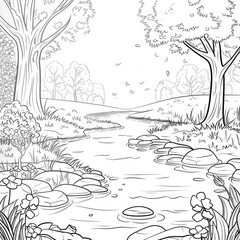Obraz premium A black and white image with a breathtakingly beautiful landscape, capturing the serenity of nature