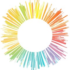 Fototapeta premium A circle frame border with light beams and diminishing perspective, adding depth and brightness
