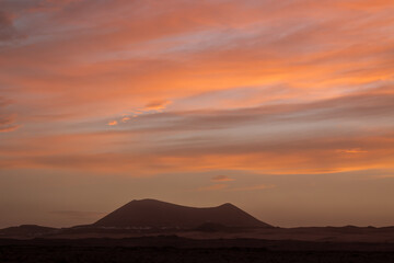 Mountains and sunset, Lanzarote, Spain