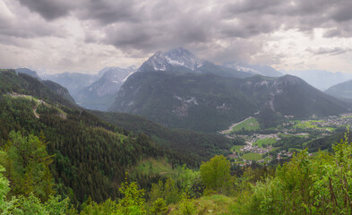 Konigsee lake from Jenner mount in Berchtesgaden National Park, Alps Germany