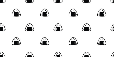 onigiri seamless pattern japanese food vector scarf isolated illustration cartoon wrapping paper tile background repeat wallpaper doodle design