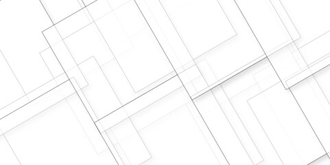 White abstract background template design. Modern Vector white square and triangle line background. Abstract gradient space banner design with Geometric background technology concept.