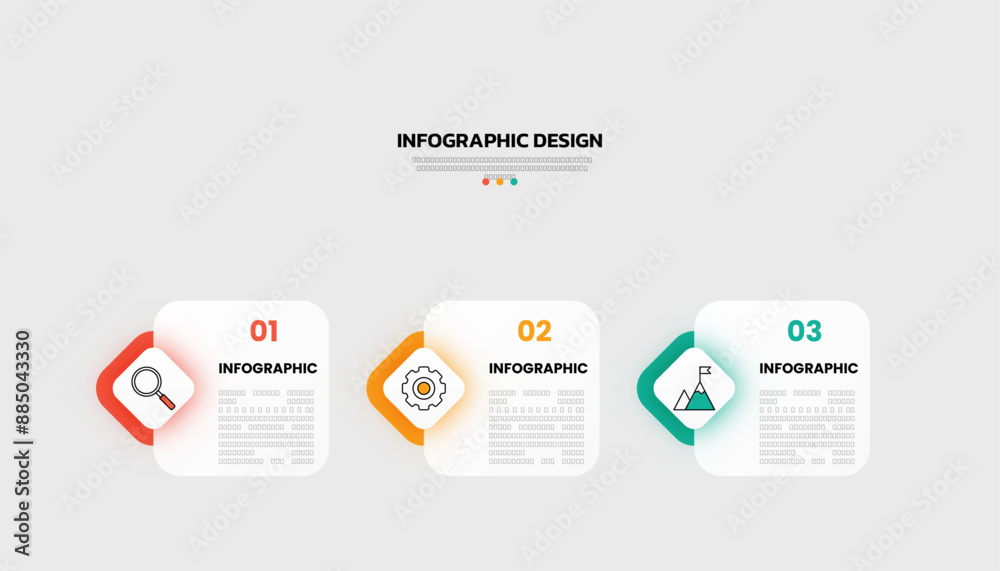 Wall mural modern business infographic template with 3 options or steps icons.