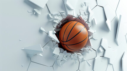  The basketball is depicted in its classic orange color, with visible textures and seams that emphasize its spherical shape.