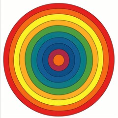 Obraz premium A doodle rainbows circle shape coloring page, a hand-drawn mandala full of color and positivity