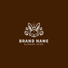 minimalist rabbit logo template, featuring a sleek line art design perfect for modern branding. This vector icon is ideal for businesses focused on nature, pets, or organic products.