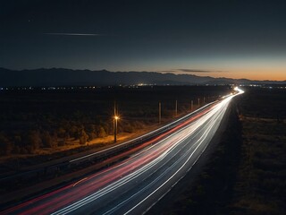 Long-exposure photography revealing dynamic light trails