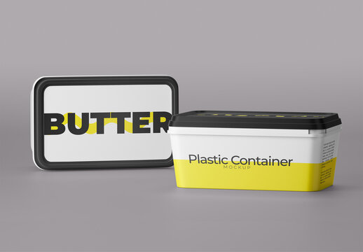 Two Butter Containers Mockup