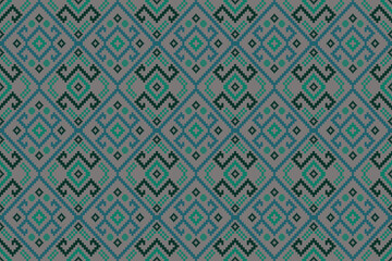 Pixel art pattern seamless for Fabric geometric ethnic pattern seamless,Pixel pattern art wallpaper Background, Design for fabric, curtain, carpet ,geometry seamless pattern art illustration