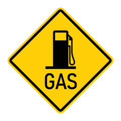 Gas Traffic warning road sign. Vector