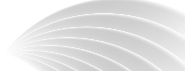 3d white abstract background with layered wavy shapes