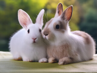 Obraz premium cute bunny pets