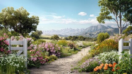 A vibrant illustration of a community garden flourishing due to the dedication of volunteers.