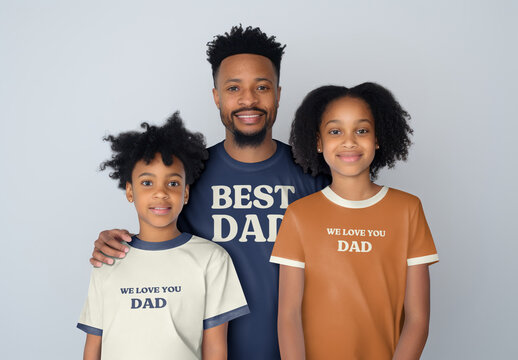 Apparel Family Tshirts Mockup With Generative AI