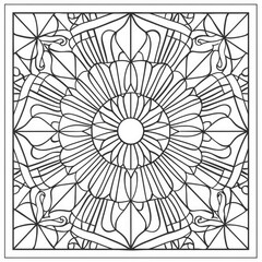Obraz premium A mandala coloring page for kids and adults, promoting relaxation and creativity