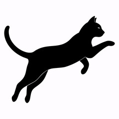 Dynamic Cat Jumping Silhouette Playful Feline Movement