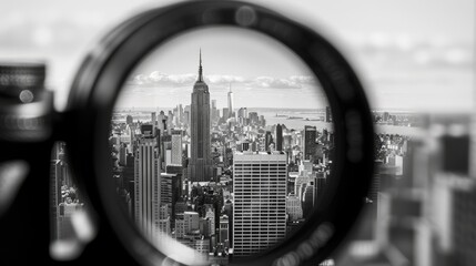 Viewing the cityscape through a photographer's lens, revealing the dynamic beauty and hustle of urban living