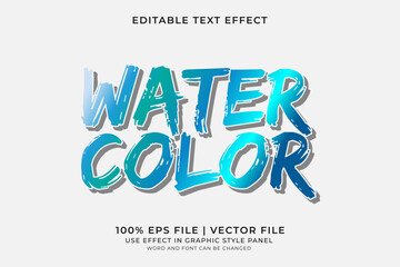 Fototapeta premium Watercolor text effect editable vector