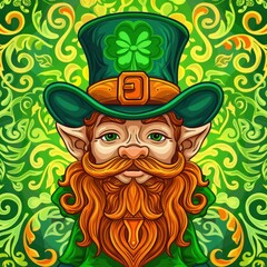 Leprechauns' gold with a Celtic pattern, capturing festive charm