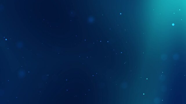 dark blue gradient background with smooth particles movement effect for elegant project or design. 4K Particle movement in dark blue background