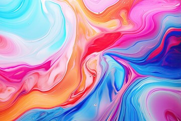Fototapeta premium Colorful liquid marble background abstract flowing texture experimental art