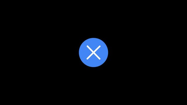 Blue cross mark Animation