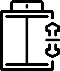 Elevator is opening its doors, showing up and down arrows, indicating the possible directions