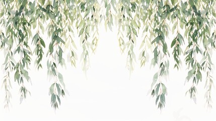 Elegant hanging watercolor foliage