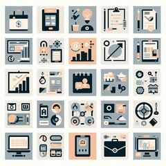 Fototapeta premium business and icons