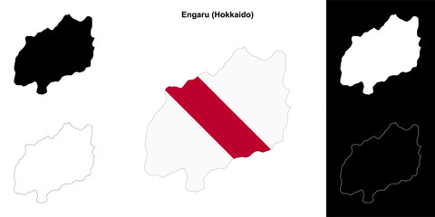 Engaru (Hokkaido) outline map set